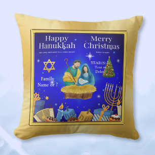 Personalised, Hanukkah Christmas Decor, Pillow