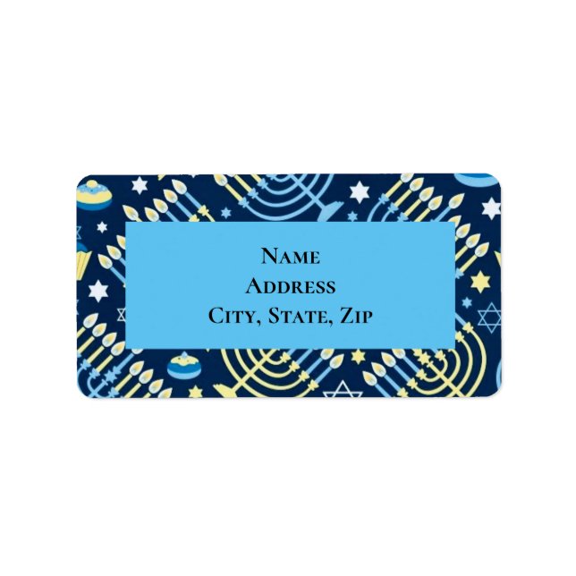 Personalised Hanukkah Menorah Star of David  Label (Front)