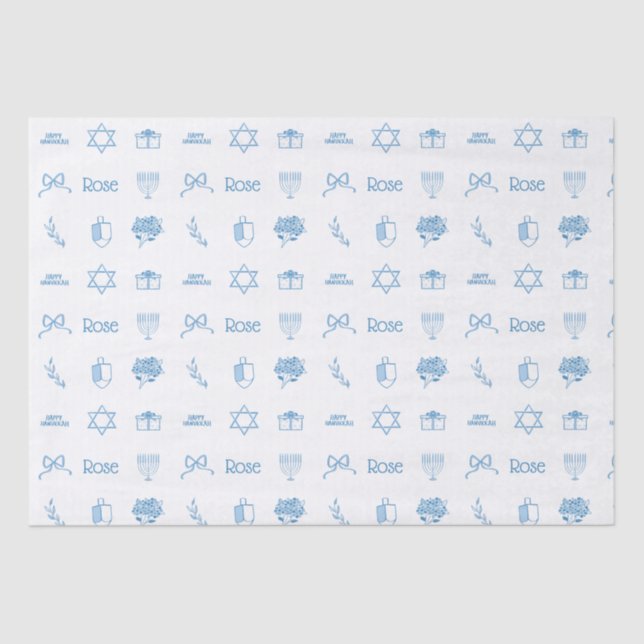 Personalised Hanukkah Preppy Sweet Tissue Paper (Front)