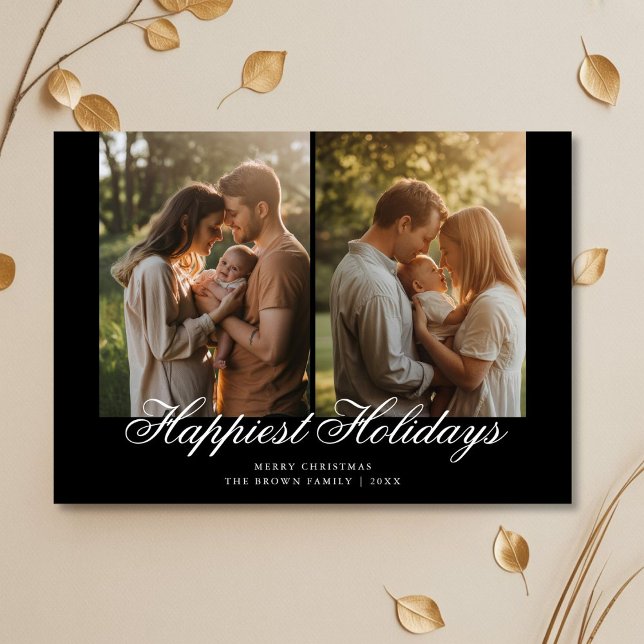 Personalised Happiest Holidays Family Christmas Ca Holiday Card (Creator Uploaded)