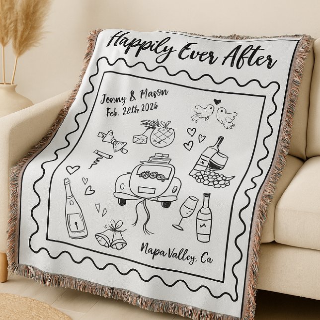 Personalised “Happily Ever After” Wedding Blanket  (Creator Uploaded)