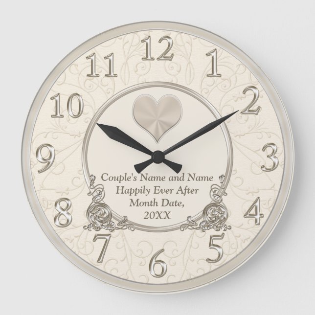 Personalised Happily Ever After Wedding Clocks (Front)