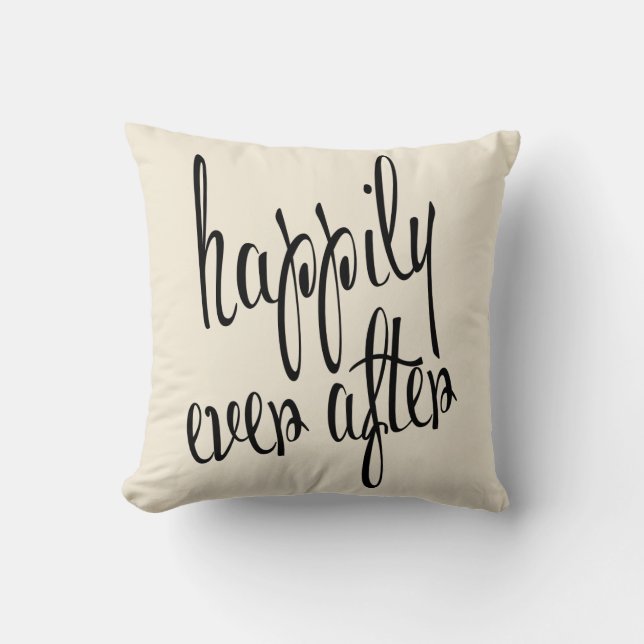 Personalised Happily Ever After Wedding Keepsake Cushion (Front)