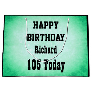 Personalised Happy 105th Birthday design Large Gift Bag