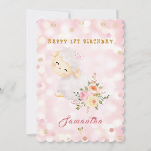 Personalised Happy 1st Birthday Card for Girl