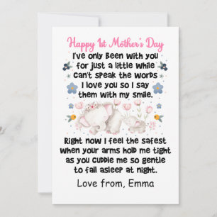 Personalised Happy 1st Mother's Day, Custom Name Holiday Card