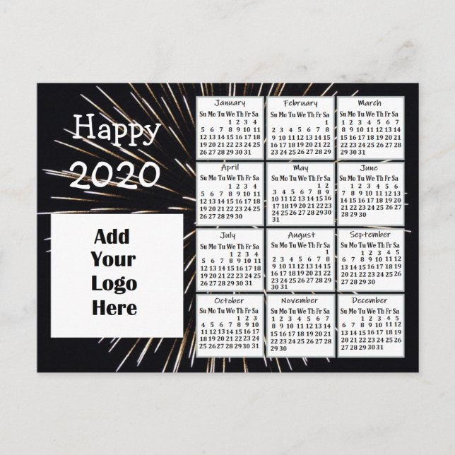 Personalised Happy 2020 New Year Personalised Postcard (Front)