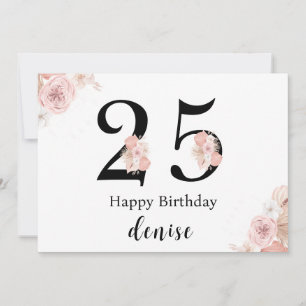 Personalised Happy 25th Birthday Card