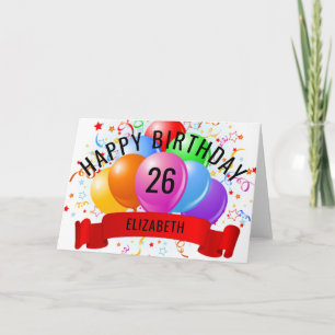 Personalised Happy 26th Birthday Card