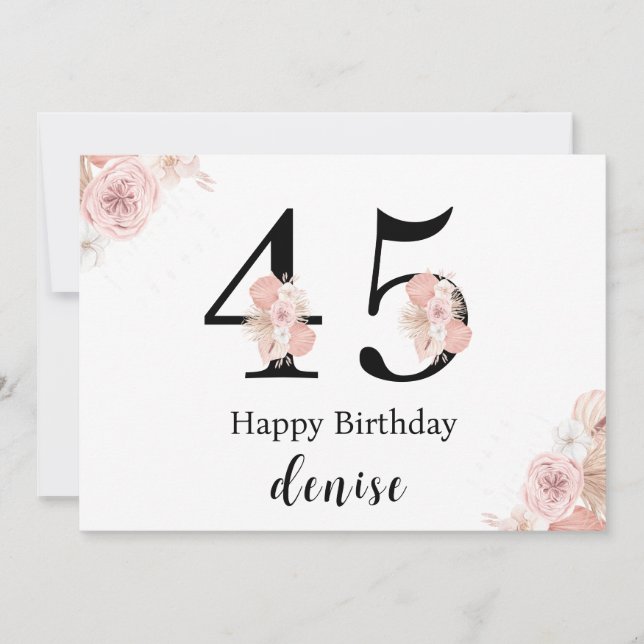 Personalised Happy 45th Birthday Card (Front)