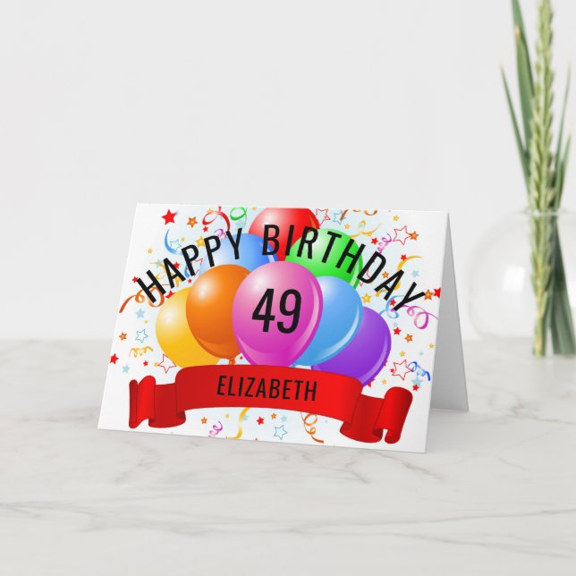 Personalised Happy 49th Birthday  Card (Front)