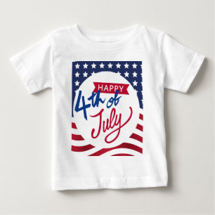 Personalised Happy 4th Of July Baby T-Shirt