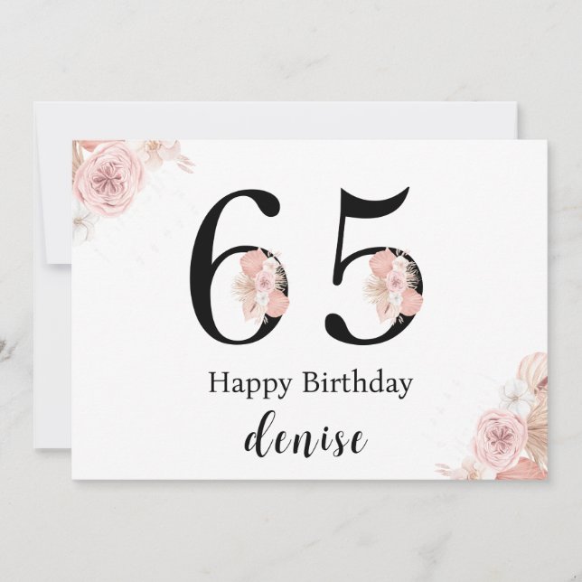 Personalised Happy 65th Birthday Card (Front)