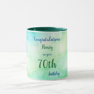 Personalised Happy 70th Birthday Mug