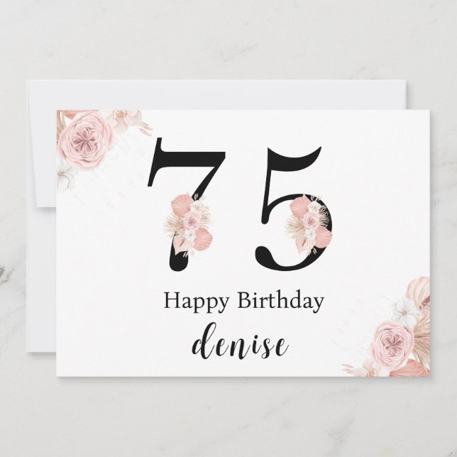 Personalised Happy 75th Birthday Card (Front)