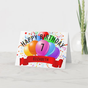 Personalised Happy 7th Birthday  Card