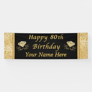 Personalised Happy 80th Birthday Banner