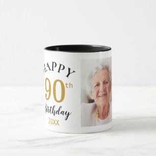 Personalised Happy 90th Birthday 5 Photo Collage Mug