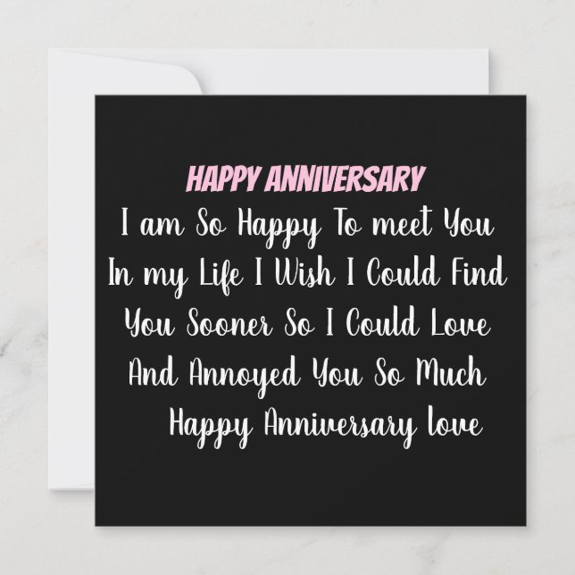 Personalised Happy Anniversary Thanks You Card's. Invitation (Front)