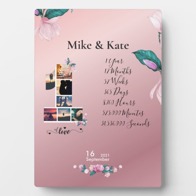 Personalised Happy Anniversary With Photo collage Plaque (Front)