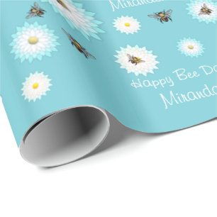 Personalised Happy Bee Day Wrapping Paper