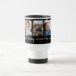 Personalised Happy Birthday 5 Photo Collage Black Travel Mug<br><div class="desc">Unique keepsake mug gift for grandparents birthday with happy birthday typography and 5 photos of grandchildren with their names.</div>