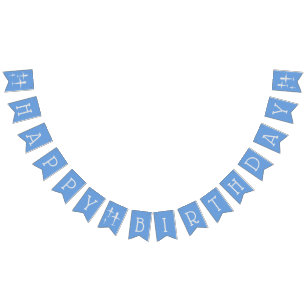 Personalised Happy Birthday Aeroplanes Blue Decor Bunting