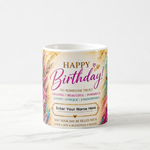 Personalised Happy Birthday™ August Birth Flower Coffee Mug
