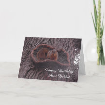Personalised Happy Birthday Aunt Cute Squirrel Car