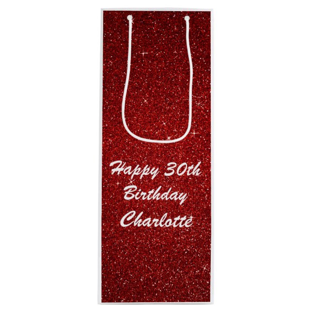 Personalised Happy Birthday Bag - Wine, Glossy (Front)