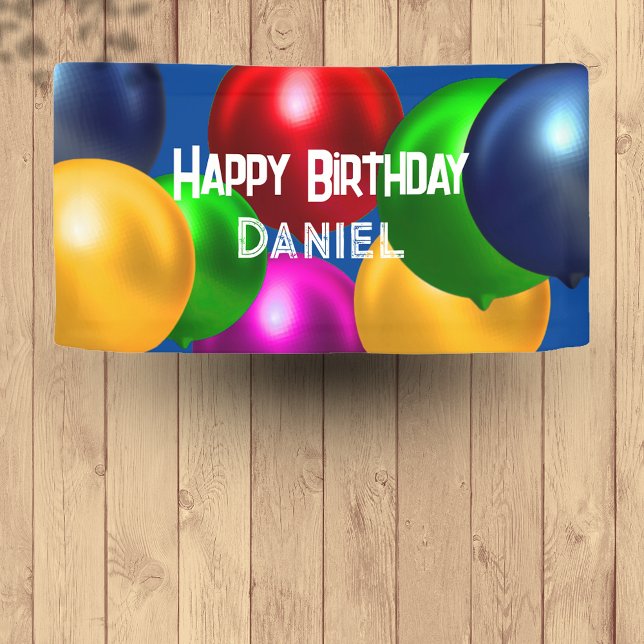 Personalised Happy Birthday Balloon Banner (Creator Uploaded)