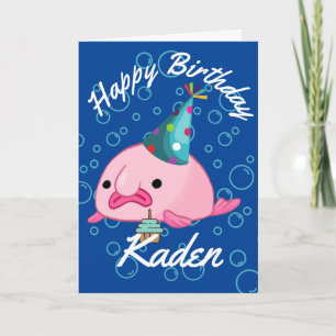 Personalised Happy Birthday Blobfish   Card