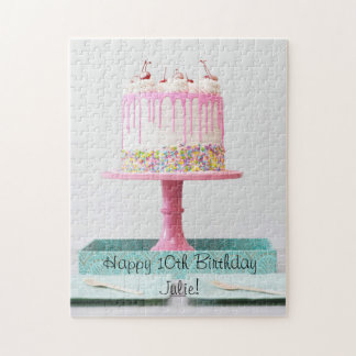 Personalised Happy Birthday Cake Jigsaw Puzzle