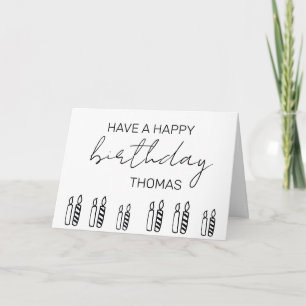 Personalised Happy Birthday Candles Minimalistic  Card