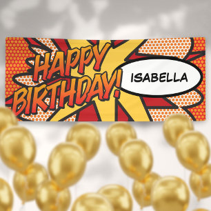 Personalised HAPPY BIRTHDAY Comic Book Banner