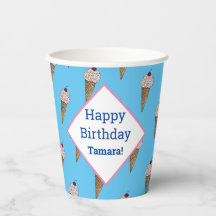 Personalised Happy Birthday Cups - Van Ice Cream