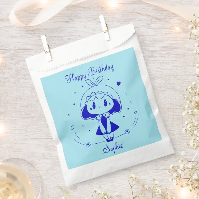 Personalised Happy Birthday  Favour Bag (Clipped)