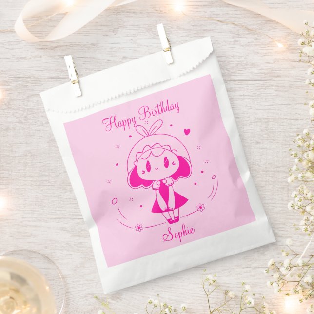 Personalised Happy Birthday  Favour Bag (Clipped)