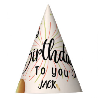 Personalised Happy Birthday Firework Celebration Party Hat