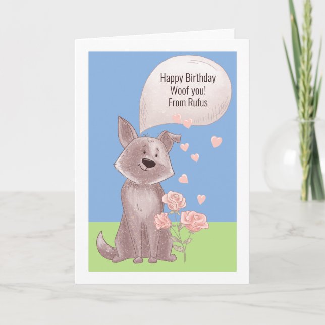 Personalised Happy Birthday From The Dog Card (Front)
