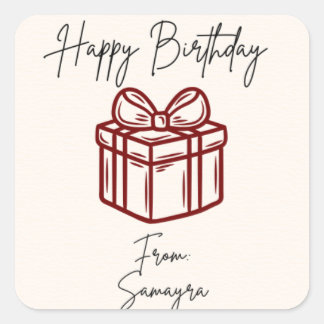 Personalised Happy Birthday Gift Sticker