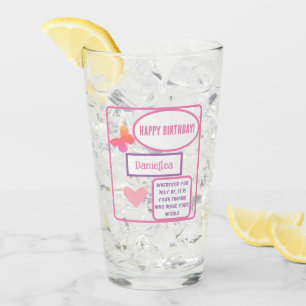 Personalised Happy Birthday Glass Cup