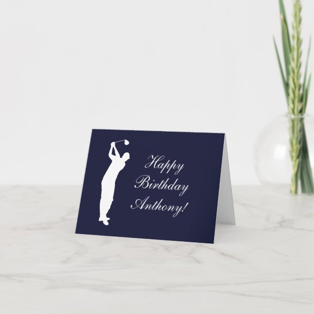 Personalised Happy Birthday Golfer Sports Par  Thank You Card (Front)