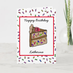 Personalised Happy Birthday Hand drawn Whimsical Card