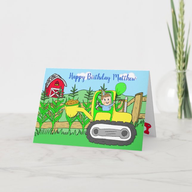 Personalised Happy Birthday Little Boy's Card (Front)