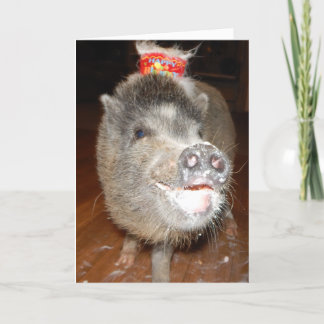 Personalised Happy Birthday Mini Pig Card