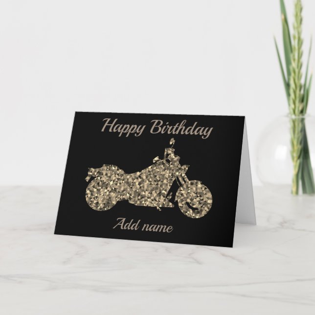 Personalised happy birthday motorcycle card (Front)