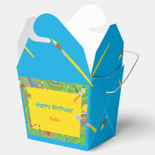 Personalised Happy Birthday Paintbrush Design Favour Box