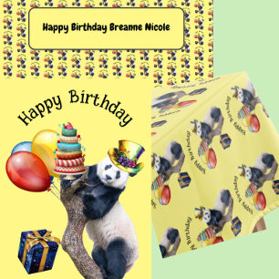 Personalised Happy Birthday Panda Tablecloth