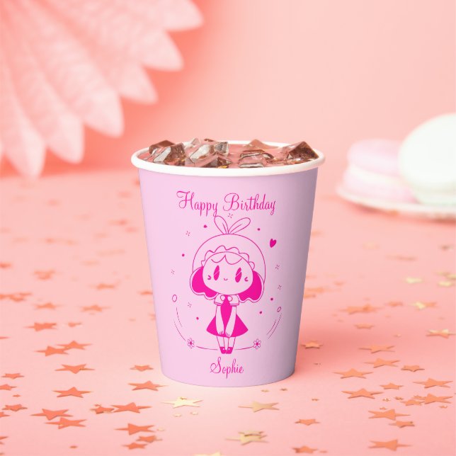 Personalised Happy Birthday  Paper Cups (Insitu)